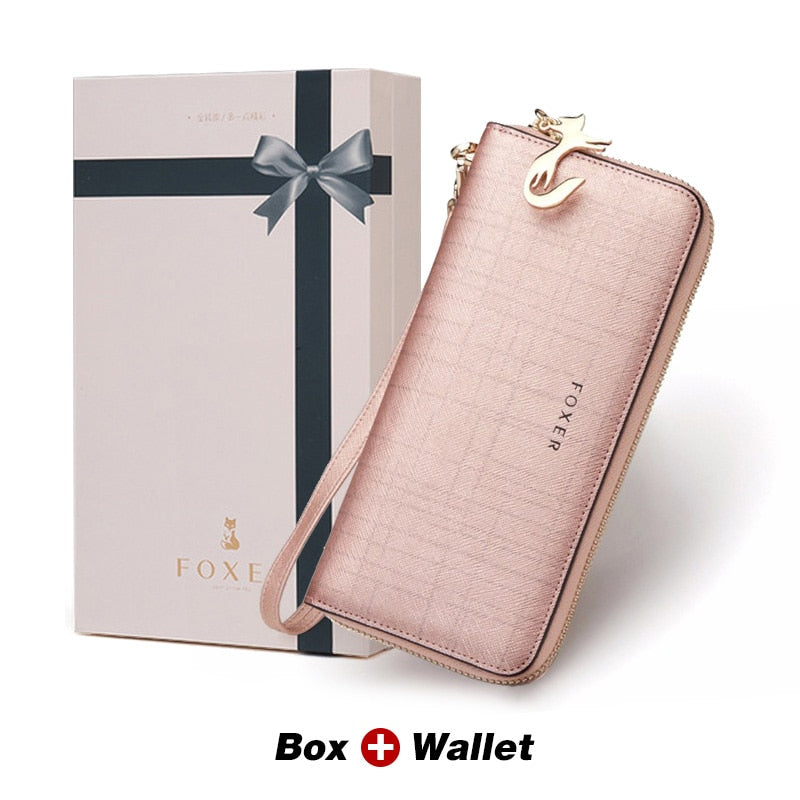 Brand Women Leather Wallets with Wristle Luxury Female Purse Women's Clutch Walle & Credi Bag & Cellphone Bag For Women