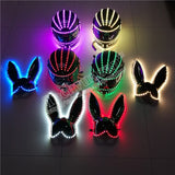 FREE Colorful Led luminescence remote control Rechargeable RGB Luminescent helmet Performing props Rabbit mask Bar Nightclub KTV