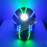 Led Blue green glow helmet Led performance mask Bar Nightclub Stage performance Robot laser dance props