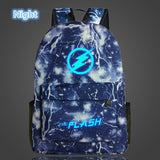 Ho Sell Lumious DC Comics Hero Flash Backpack The Flash Printing Scho Bag for Teenagers Laptop Bag