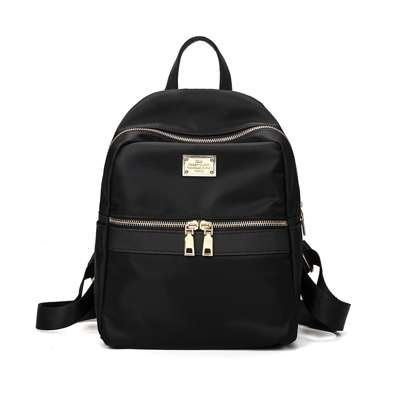 Small Waterproof Nylon Women Backpack Fashion Black Shoulder Back Bag Preppy Style Backpacks for Teenage Girls 24*13*30 cm