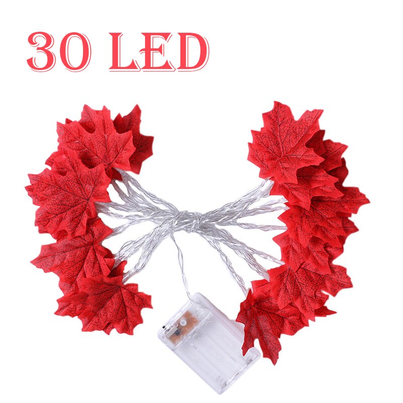 Fairy String Lights 10 20 30 LEDs Maple Leaves Light Battery Operated for Outdoor Home Halloween Christmas Party Decoration