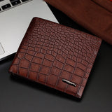 Famous Brand Shor Men Wallets High Quality Leather Large Capacity Card Holder Man Slim Walle Fashion Alligator Men's Money Bag