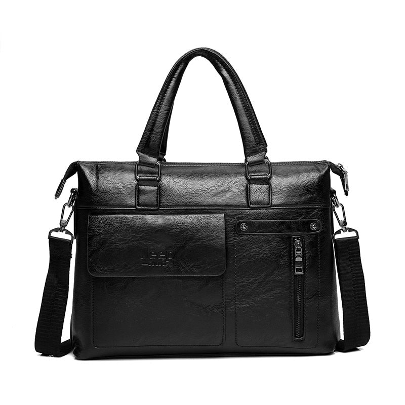 Famous Designer Brands Men Business Briefcase PU Leather Shoulder Bags For 13 Inch Laptop Bag big Travel Handbag 6013