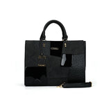 Fashion Handbags Saffiano Shoulder bags Patchwork Tote Business Women Bag Metal Pendan B |SY2136