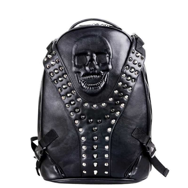 Fashion Leisure Men's Travel Bags Male 3D Skull Bag Vintage Backpacks for Teenagers Casual Leather Men Backpack