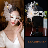 Makeup Masquerade With Feather Cover Mask Props Halloween Gifts Beautiful Lace Mask Birthday Party Feather Sexy Goddess