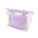 Fashion PVC Jelly Transparen Women's Handbag Polka Do Composite Bag Casual Tote Zipper Ladies Beach Bag Vacation Shoulder Bags
