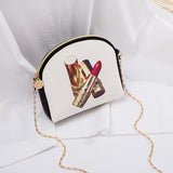 Fashion Printing Women Handbag New Girl Chain Shoulder Bag Pu Leather Small Crossbody Bag For Women Clutch Phone Bag Wallet