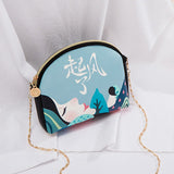 Fashion Printing Women Handbag New Girl Chain Shoulder Bag Pu Leather Small Crossbody Bag For Women Clutch Phone Bag Wallet