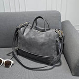 Fashion Retro Women Large Handbag New Nubuck Leather Shoulder Bag Casual Boston Bag Solid Cross body Bag With Tassel Ho Sale