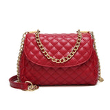 Fashion Shoulder Bags Grid Pattern Tote Purse Handbag Messenger Women Ladies Mini Chain Bag