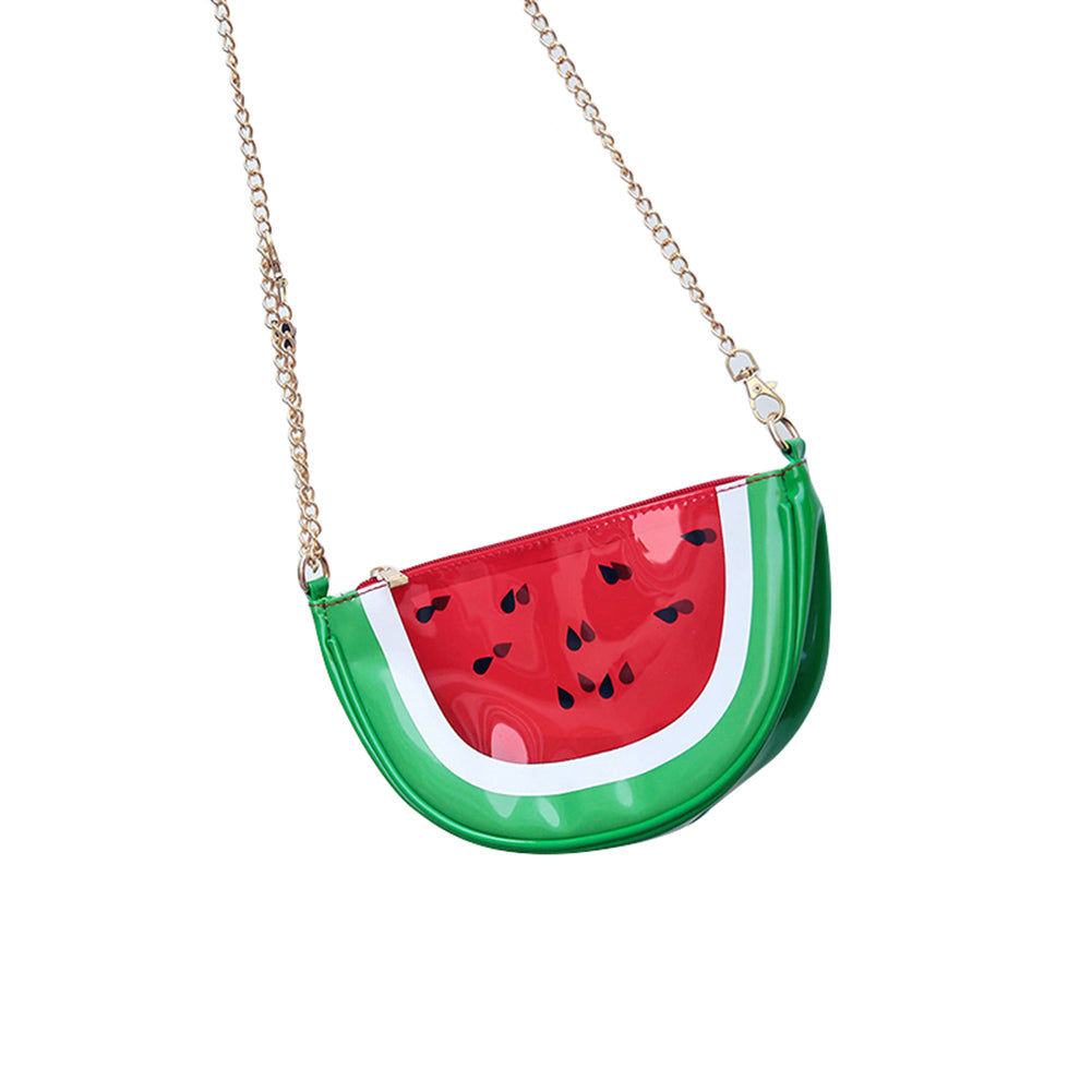 Fashion Summer Women Shoulder Bags Leather Transparen Lemon/Watermelon/Kiwifrui Metal Chain Ladies Girls Messenger Bag LBY2017