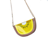 Fashion Summer Women Shoulder Bags Leather Transparen Lemon/Watermelon/Kiwifrui Metal Chain Ladies Girls Messenger Bag FA$B
