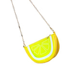 Fashion Summer Women Shoulder Bags Leather Transparen Lemon/Watermelon/Kiwifrui Metal Chain Ladies Girls Messenger Bag FA$B