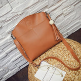 Fashion Tassel Women Bag Leather Clutch Women's Handbags Ladies Casual Cross Body Shoulder Bags Messenger Handbag High Quality