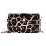 Fashion Vintage Leopard pattern Handbags Clutch Retro Women Messenger Bags Panelled Box Bag Crossbody Shoulder Bags Handbag