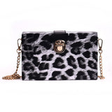Fashion Vintage Leopard pattern Handbags Clutch Retro Women Messenger Bags Panelled Box Bag Crossbody Shoulder Bags Handbag