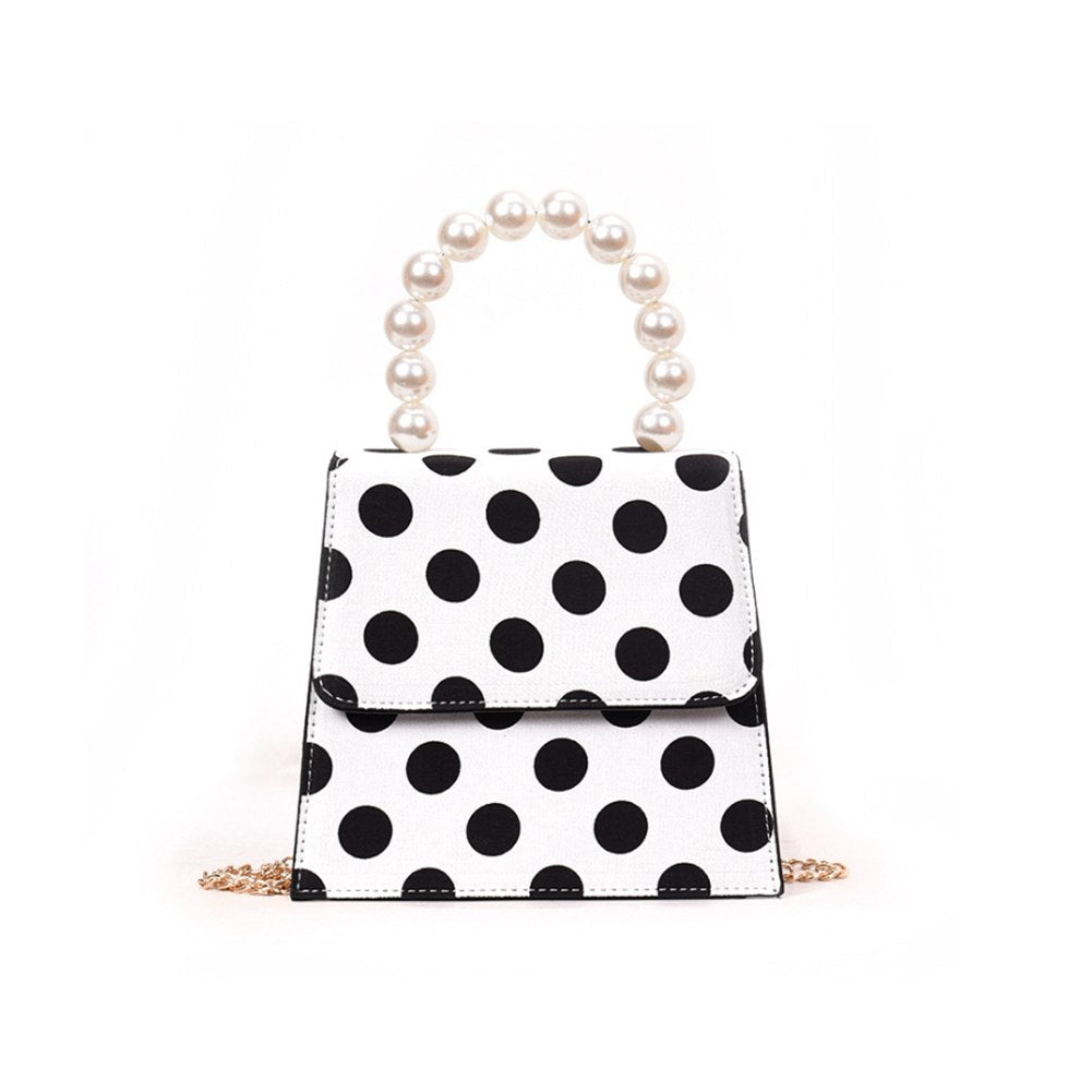 Fashion Woman Wave Poin Pearl Handbag Summer New Korean Version Crossbody bags Wild Trend Chain PU Shoulder Messenger Bag