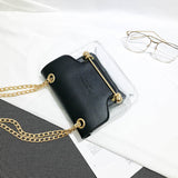 Fashion Women Brand Design Small Square Shoulder Bag Clear Transparen PU Composite Messenger Bags New Female Handbags