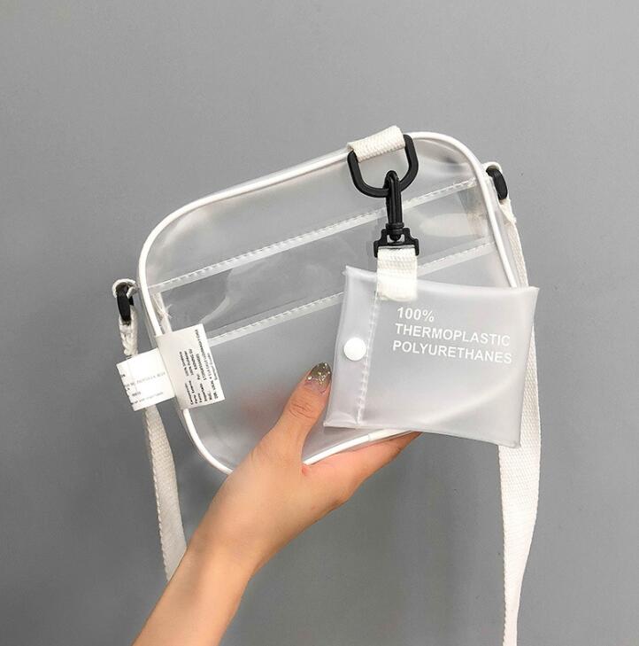 Fashion Women Brand Mini Small Shoulder Bag Clear Transparen Drawstring Girls Cute Composite Bag Female Handbags T-6565