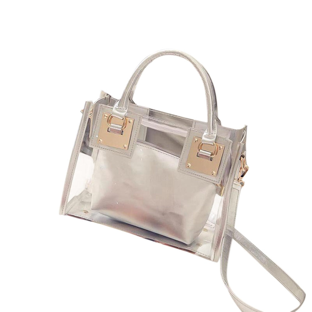 Fashion Women Clear Transparen Shoulder Bag Jelly Candy Summer Beach Handbag Messenger Bags BS88