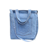 Fashion Women Denim Shoulder Bag Solid Color Zipped Handbag Ladies Girls Casual Vintage Jeans Crossbody Messenger Bags W