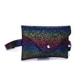 Fashion Women Fanny Pack Sequins Leather Wai Pack Hasp Bag Female Money Bel Che Functional Phone Bag