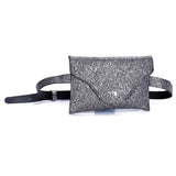 Fashion Women Fanny Pack Sequins Leather Wai Pack Hasp Bag Female Money Bel Che Functional Phone Bag