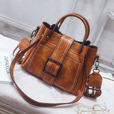 Fashion Women Handbag Large Capacity Tote Bag High Quality PU Leather Vintage Shoulder Bag Female Causal Bucke Messenger Bag