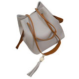 Fashion Women Leather Tassels Single Shoulder Bucke Bag+Clutch Bag 1Se L320