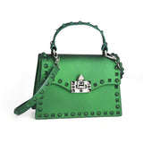 Fashion Women Mini Messenger Bags Luxury Brand Leather Handbags PVC Bags Jelly Designer Rivets Crossbody Bag Flap Green Red PJ