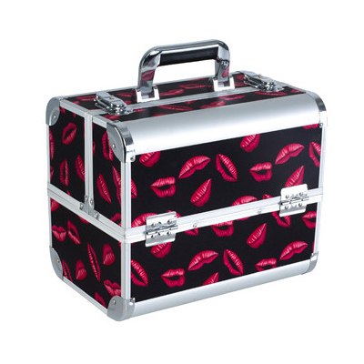 Fashion Women Portable Cosmetic Case Metallic Professional Large Capacity Multi-layer Design Aluminum Alloy Travel Make Up Box