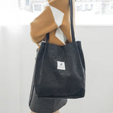 Fashion Women Shoulder Bag Canvas Korean Version Handbag Designer Brand Female Totes Casual Large Capacity Corduroy Shoulder Bag