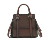 Fashion Zipper opening rive Handbags splice PU Leather Famous design Shoulder bag Large capacity sof oblique satchel bags
