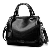 Fashion vintage cross body larger capacity Handbags PU Leather pure color Women Rive Bags Casual Tote Ladies Bag shoulder bag