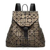 Fashion woman backpack scrub matte backpack fashion college wind bag geometric stitch Lingge magic box