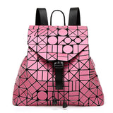 Fashion woman backpack scrub matte backpack fashion college wind bag geometric stitch Lingge magic box