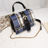 Fashion women's small handbag vintage female casual shoulder messenger bag plaid girl bag with chian office HUOBJU7