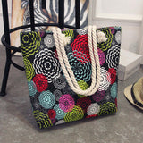 Fashionable Flower Printing Women Handbags Canvas Women Beach Bag Casual Shopping Tote Mummy Shoulder Bag  ping JXY820