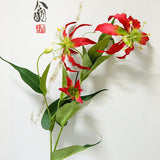 Flame Lily single Branch Artificial Flowers for Home Party Wedding Christmas Decoration Silk fake flowers photography decorative