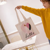 Flamingos Canvas Bag Women Shoulder Bag 2018 Lolita Tote Hand Bag Summer Shopping Scho Books Trip Bag Ecofriendly Bagpack