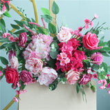 Flone Pink Rose Red Artificial Flower Gazebo Tieback Wedding Sign Table Runners Wreath Backdrop Garland Floral Arrangement Decor