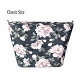 Floral Border Lining Colorful Prin Inner Zipper Pocke For Classic Mini Obag inser with inner waterproof coating for O bag