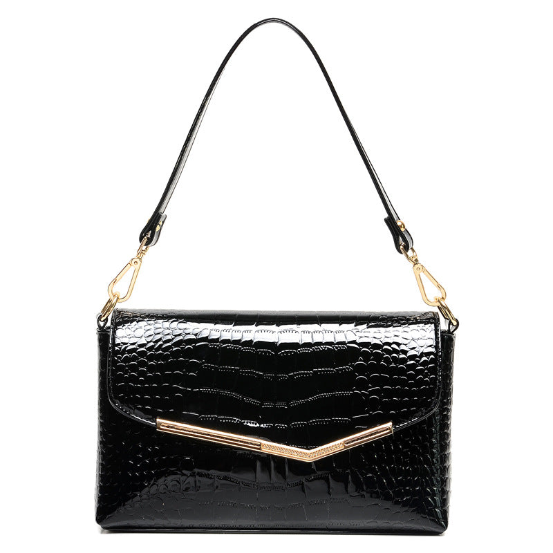 Women's Crocodile Paten Leather Handbag Tote Bag New Stylish Shine Bag Shoulder Bag Crossbody Bag Women's Handbag FL0001