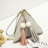 Mini Triangle Women Clutch Purse Hand Bag Wristlets Strap Small Women Bag Lady Clutches Casual Phone Package