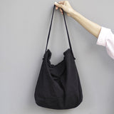 Fore Ar Canvas Simple Wild Shoulder Tote Bag Shopping Crossbody Bag solid color Edge grinding fashion simple girls hand bag