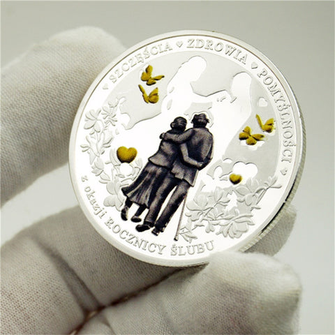 "Forever Love" 999 Silver Coin Wedding Anniversary Coins Collectibles Love Confession Marriage Memorial Gift Happiness Forever