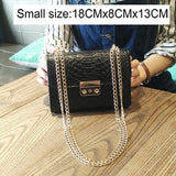 Fshion Ladies Crocodile Flap Bag Designer Handbags Women Bags 2018 Black White Small Day Clutch Gold Chain Girls Crossbody Bags