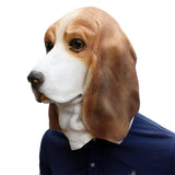 Full Face Animal Latex Mask Adults Basset Hound Dog Head Party Masks Cosplay Masquerade Fancy Dress Party for Halloween Mask
